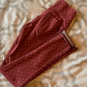 Agnes & Dora Dark cherry dot jeggings